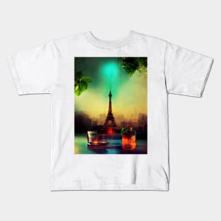 Surreal Drink Paris Terrasse Mojito Warm Lighting Ocra Kids T-Shirt